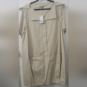 Light Beige Oversized Shirt Dress